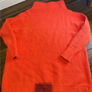 Free People Fiery Orange Cowl Neck Sweater
